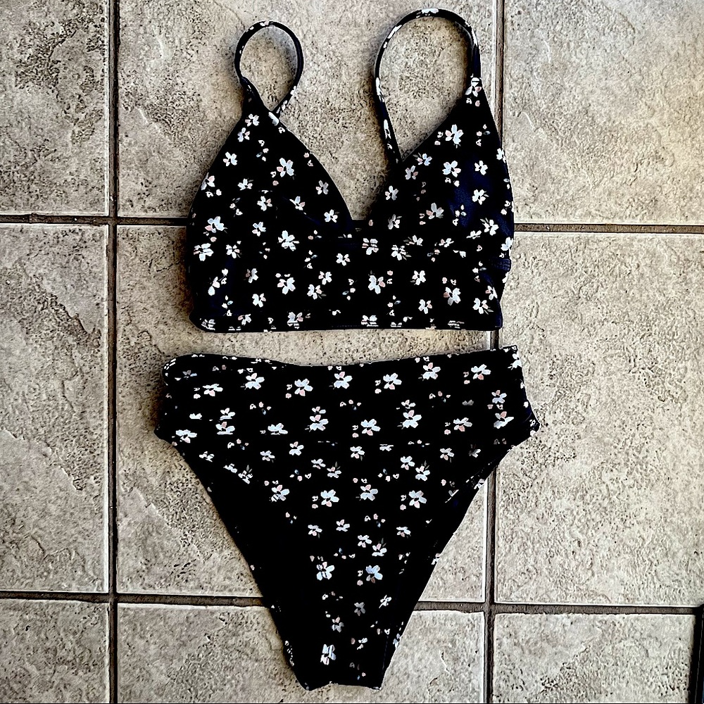 Floral High Waisted Bikini